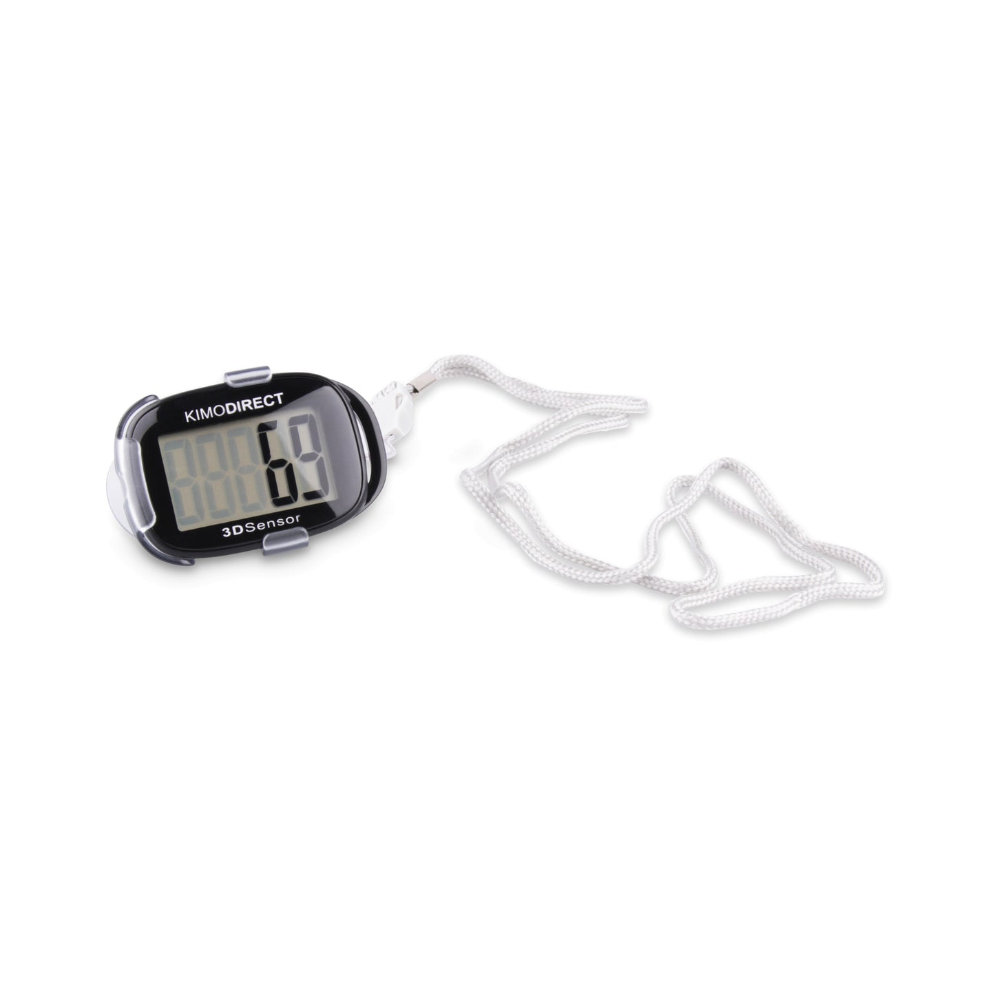 KIMO DIRECT Stappenteller met Clip en Draagkoord - Stappen Tellen - Activity tracker - Pedometer - Groot Scherm - Zwart - KIMO DIRECT