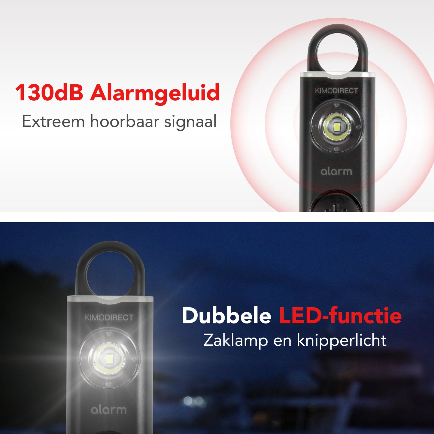 KIMO DIRECT Persoonlijk Alarm met Karabijnhaak