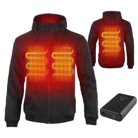 Climatz verwarmde hoodie met 3 warmtezones en 10.000 mAh powerbank