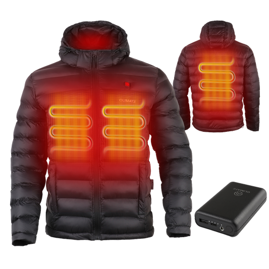 Climatz verwarmde jas met 3 warmtezones en 10.000 mAh powerbank