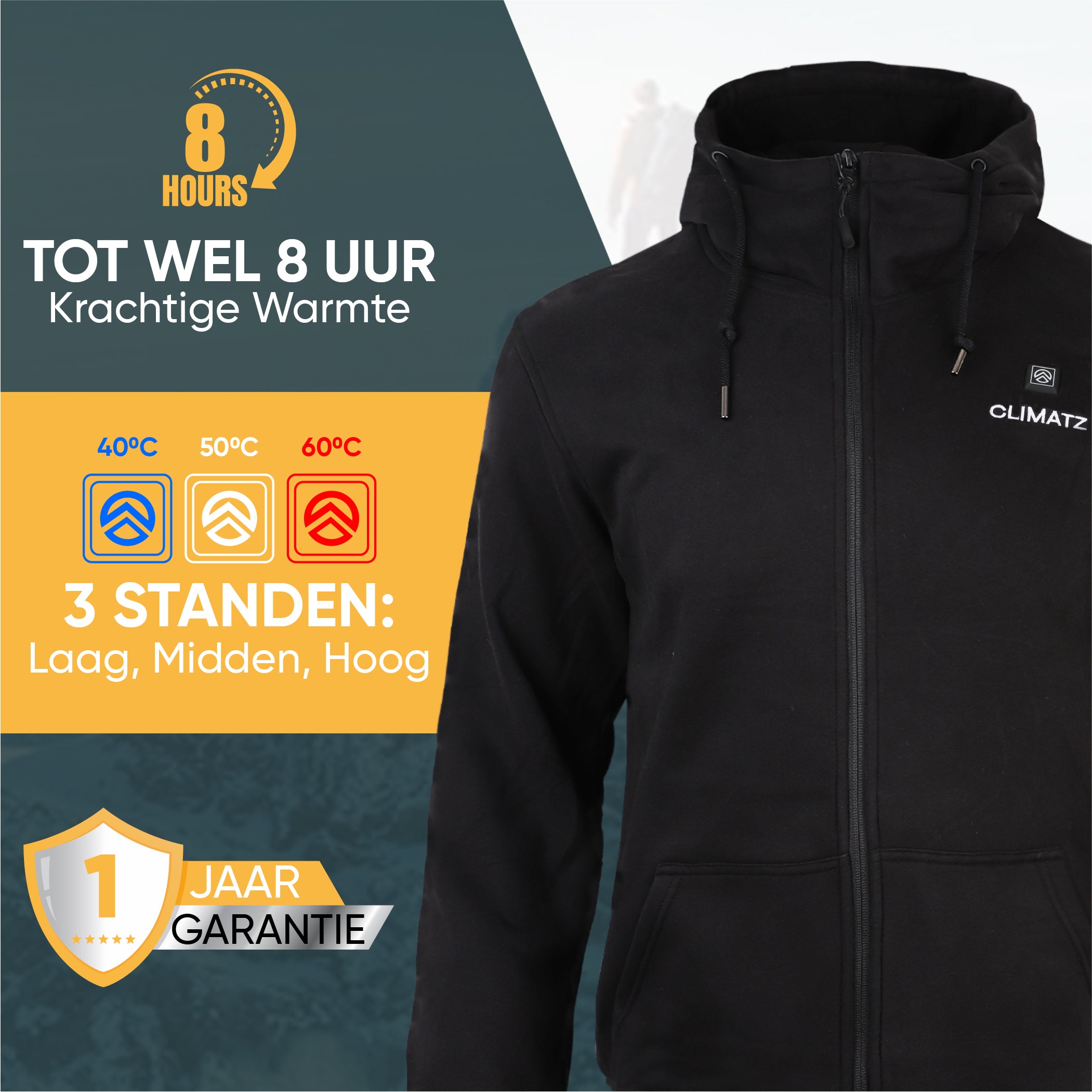 Climatz Verwarmde Hoodie met 10.000 mAh Powerbank