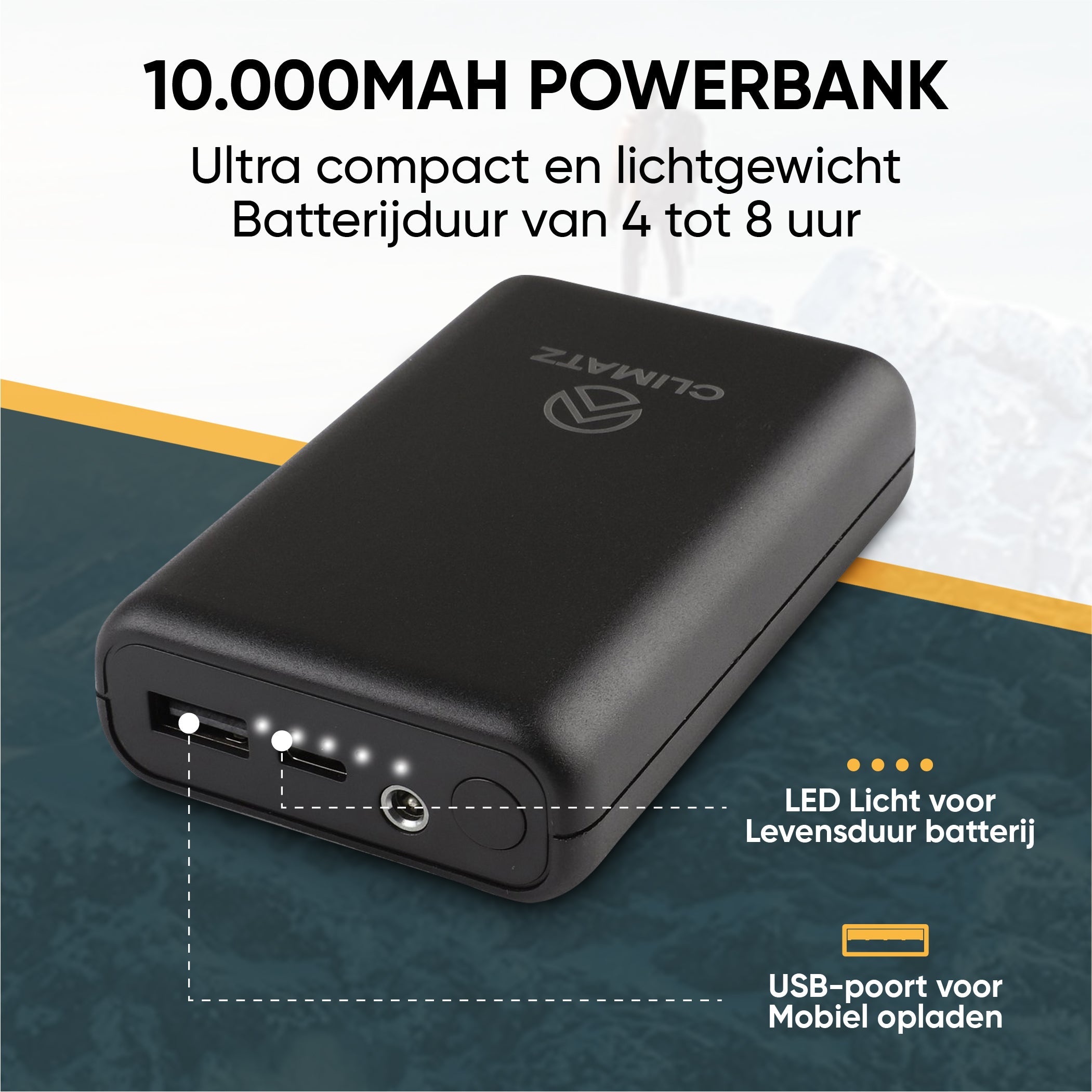 Climatz Verwarmd Ondervest met 10.000 mAh Powerbank - Unisex