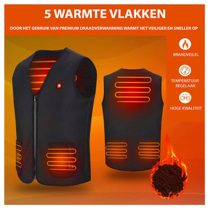 KIMO DIRECT Verwarmde Bodywarmer met 10.000 mAh Powerbank - Voor Motor/Ski/Kamperen/Vissen - Unisex - KIMO DIRECT