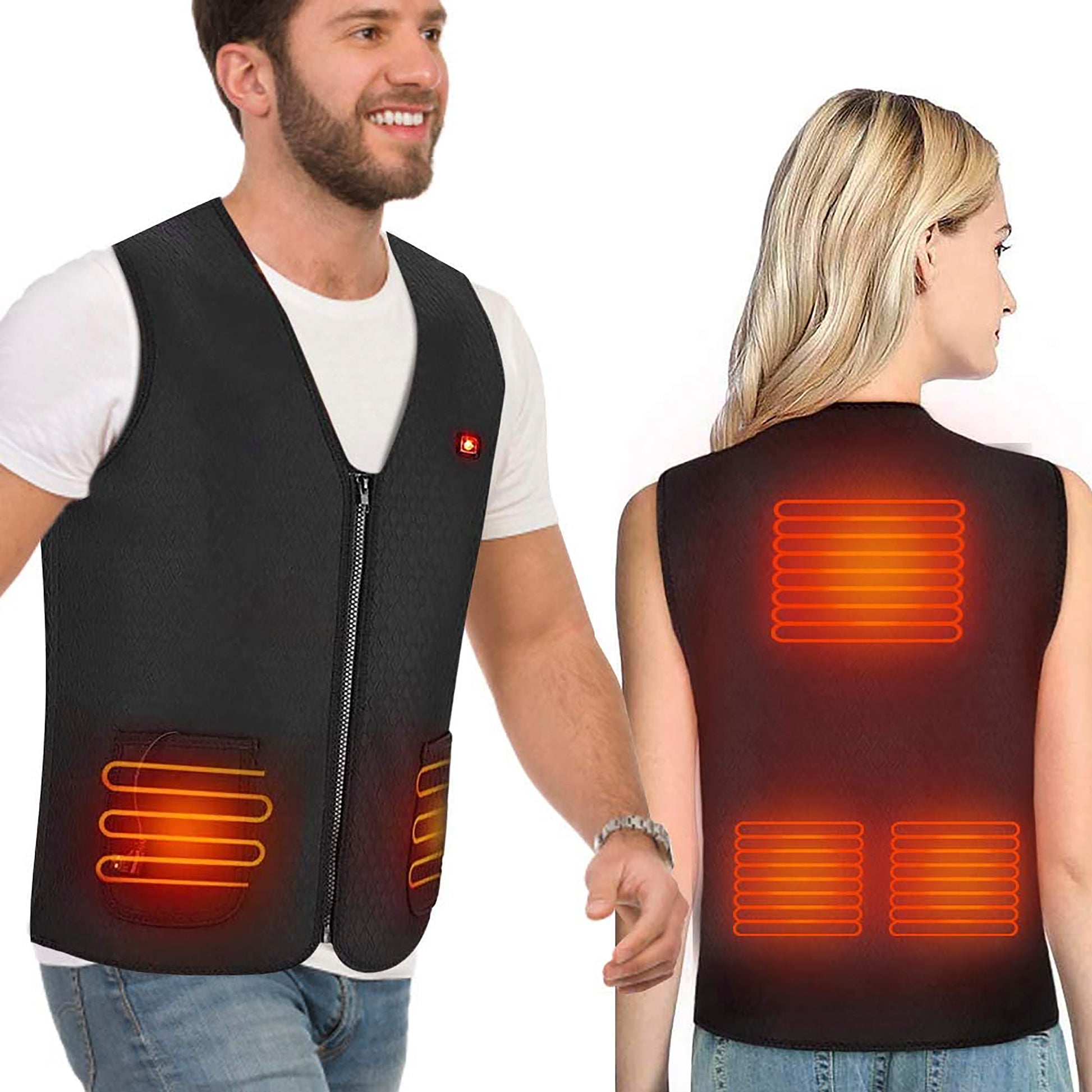 KIMO DIRECT Verwarmde Bodywarmer met 10.000 mAh Powerbank - Voor Motor/Ski/Kamperen/Vissen - Unisex - KIMO DIRECT